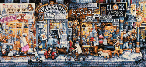 Antiques, gallery, book and clock shops (v2) full coverage cross stitch kit