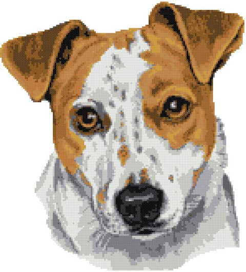 Jack Russell portrait (v2) counted cross stitch kit
