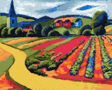 Landscape at the Tegersee (v2) modern cross stitch kit