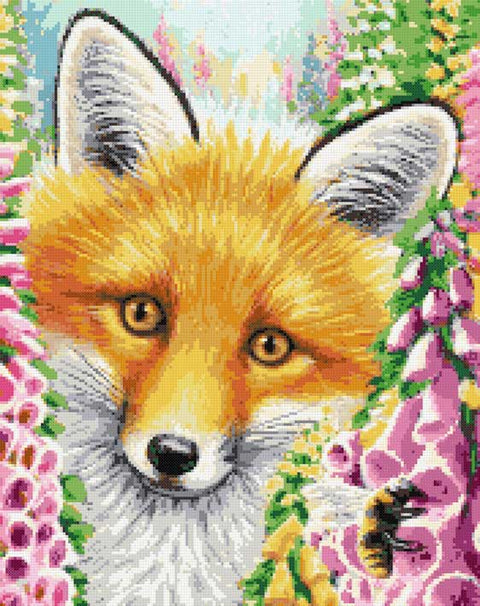 Little spring fox (v2) cross stitch kit