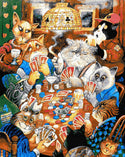 Poker cats (v2) full coverage cross stitch kit - 1