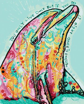 Abstract dolphin (v2) modern cross stitch kit