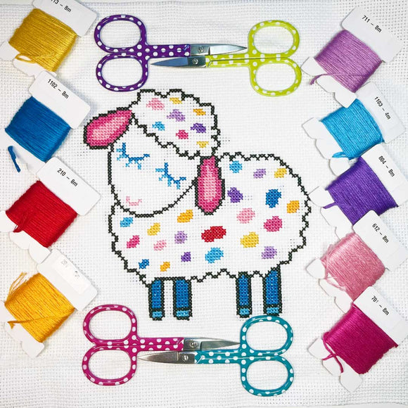 Baby sheep modern cross stitch kit s