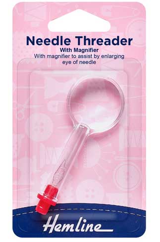 Needle threader with magnifier - 1