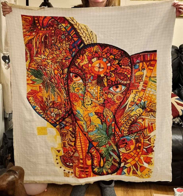 Red India elephant (v2) large cross stitch kit - 2