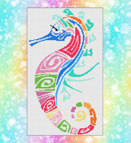 Rainbow seahorse modern stitch-a-long - 1