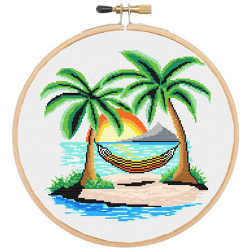 Tropical paradise cross stitch kit