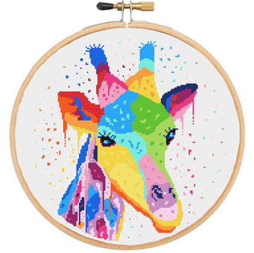 Watercolor giraffe (v2) cross stitch kit
