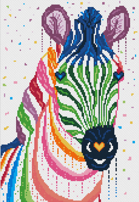 Watercolour zebra cross stitch kit