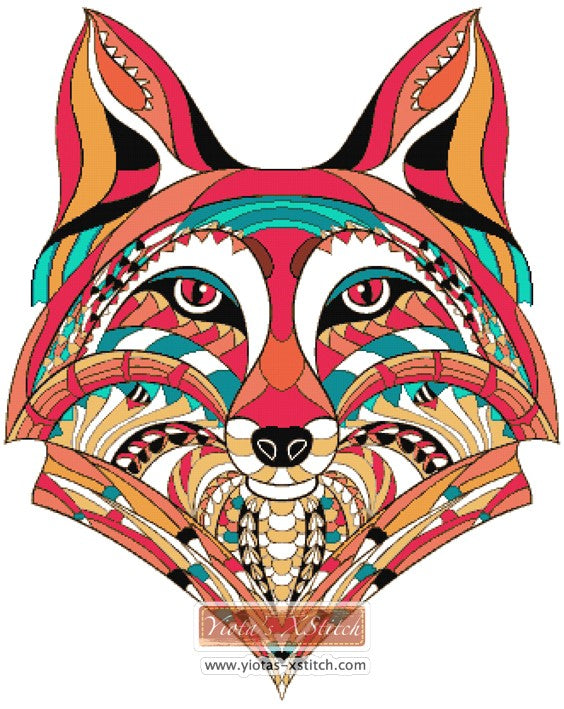 Abstract fox cross stitch kit - 1