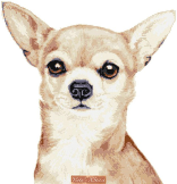Fawn Chihuahua cross stitch kit - 1
