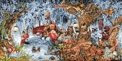 In search of dragons full coverage counted cross stitch kit