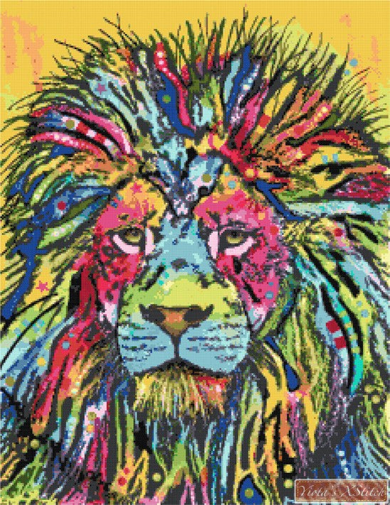 Lion by Dean Russo modern cross stitch kit - 1