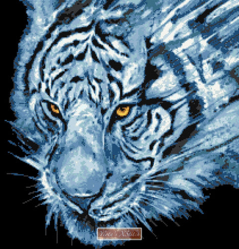 Nightstalker tiger counted cross stitch kit