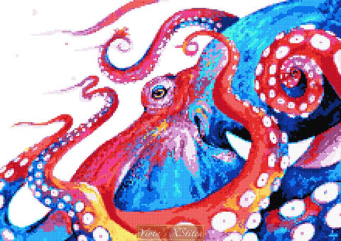 Octopus cross stitch kit