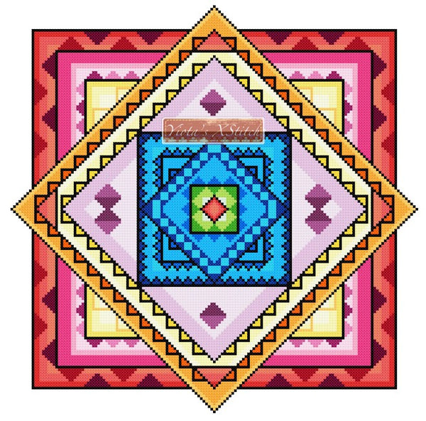 Rainbow mandala No1 cross stitch kit - 1