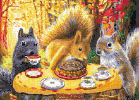 Squirrels The nut club cross stitch kit