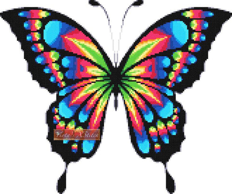 Mandala cross stitch butterfly