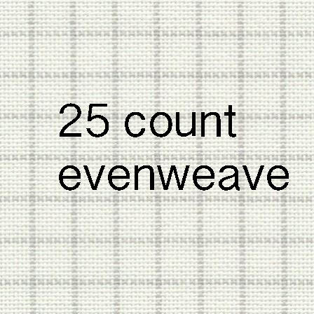 25 count white Zweigart gridded evenweave