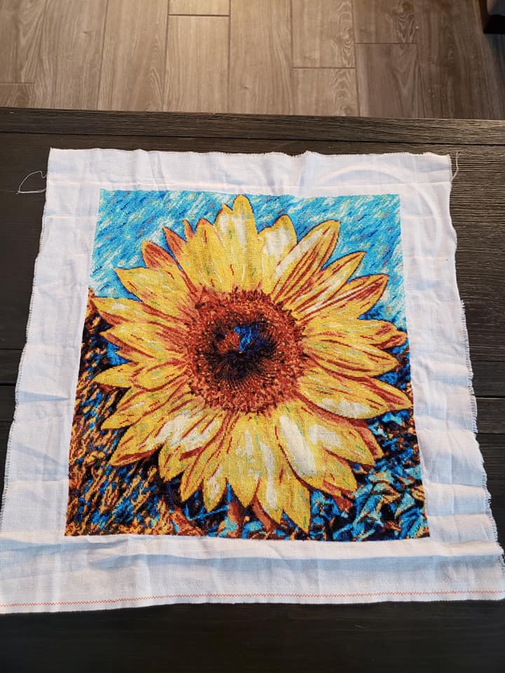 Abstract sunflower (v2) cross stitch kit