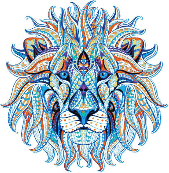 Abstrakter Löwe (v2) Kreuzstich-Set