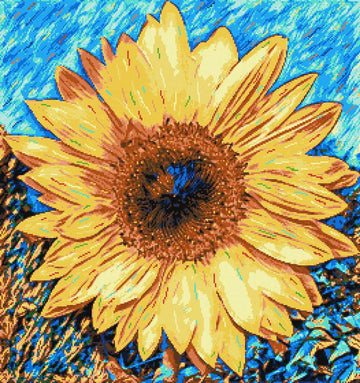 Abstract sunflower (v2) cross stitch kit