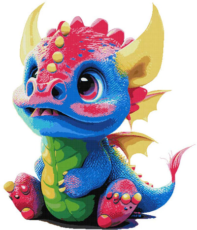 Baby dragon (No3) modern cross stitch kit