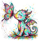 Kit de point de croix moderne Bébé dragon (v2)-1