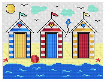 Kit de point de croix « cabanes de plage » (v2)