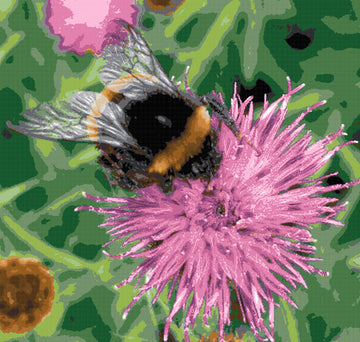 Bee on thistle (v2) full coverage cross stitch kit
