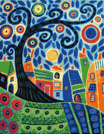 Blue sky (v2) modern cross stitch kit