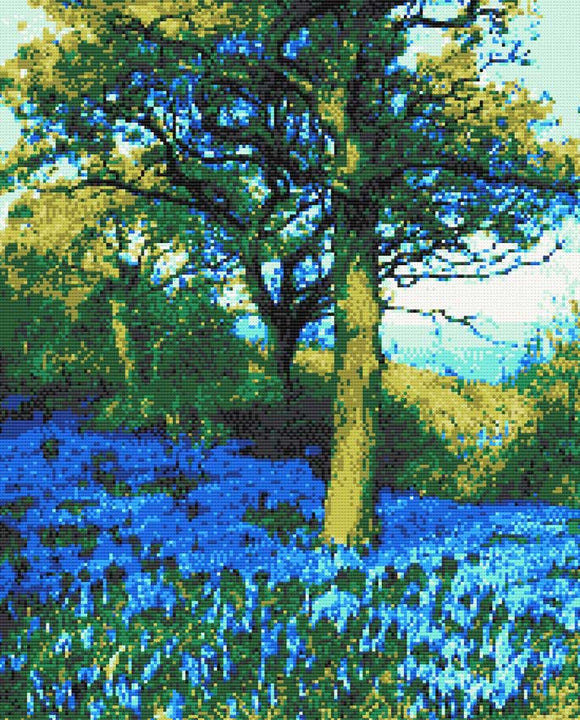 Kreuzstich-Set „Blaue Glockenblumenwälder“ (v3)