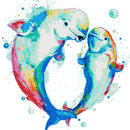 Sprudelnde Belugas (v2) modernes Kreuzstich-Set-1