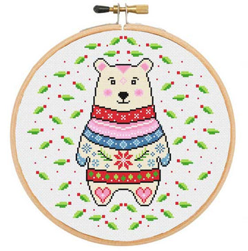 Weihnachts-Eisbär-Kreuzstichset