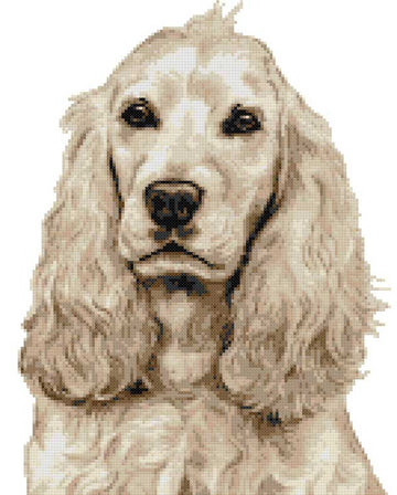 Cocker spaniel lemon cross stitch kit