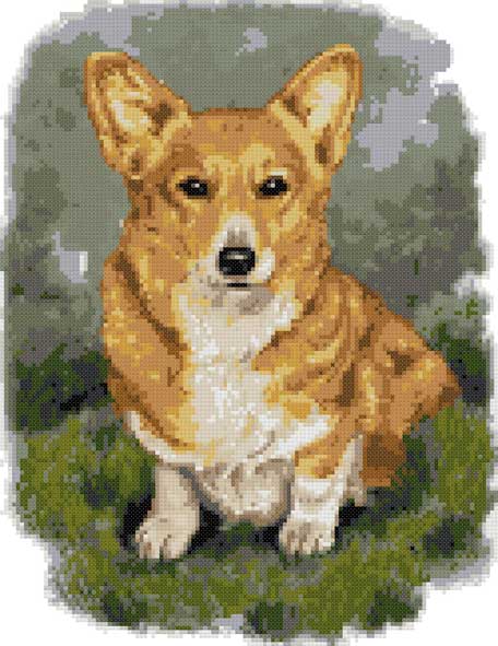 Corgi (v4) cross stitch kit