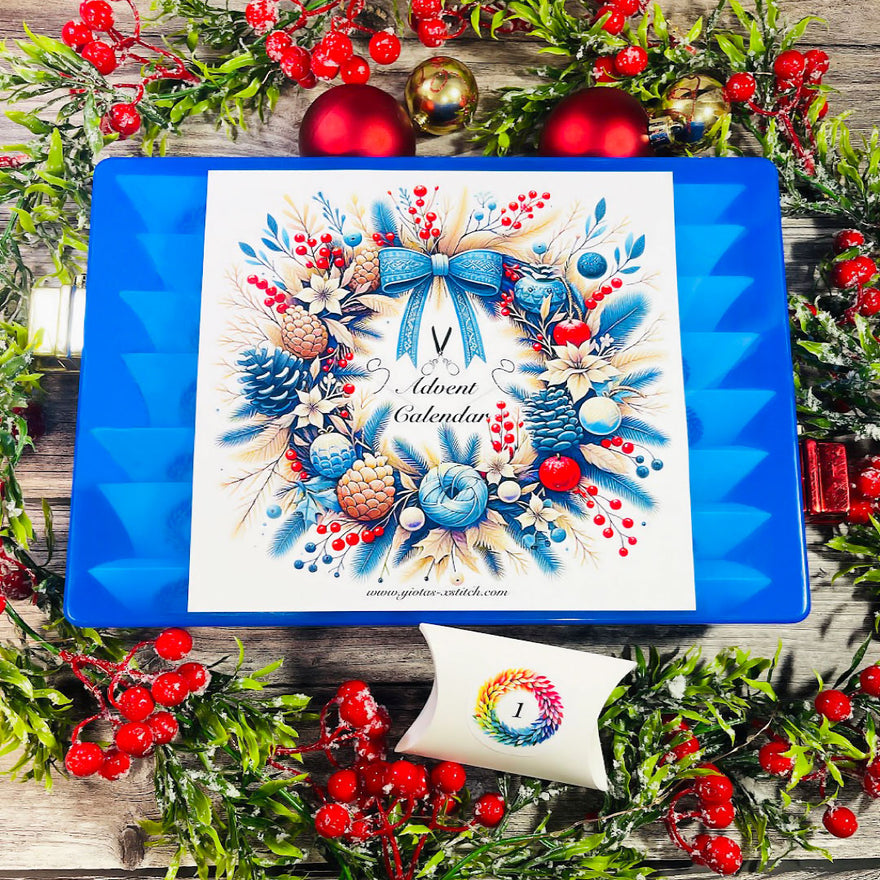 Cross stitch advent calendar box