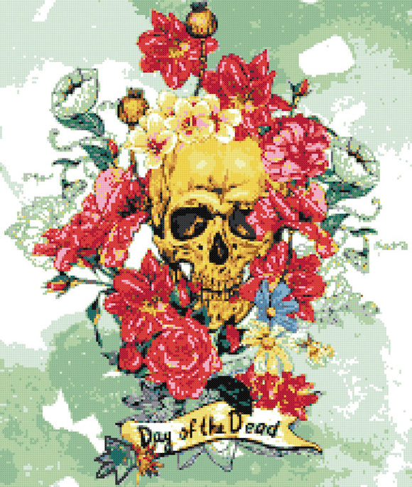 Kit de point de croix crâne du Jour des morts