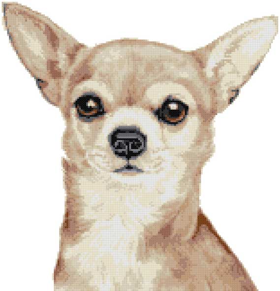 Fawn Chihuahua (v2) cross stitch kit