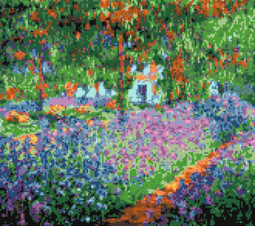 Kit de point de croix « Jardin à Giverny (v2) » de Monet