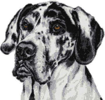 Great Dane Harlequin cross stitch kit