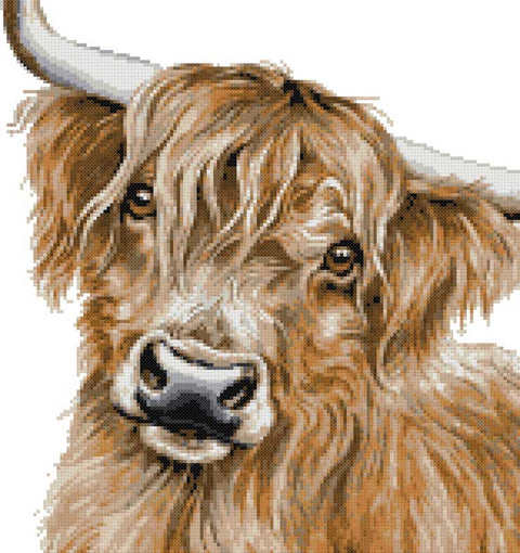 Highland cow (v2) cross stitch kit