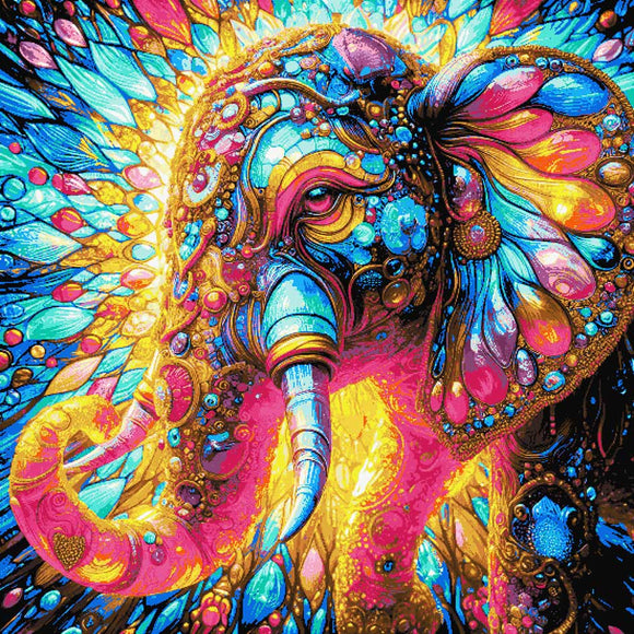 Schmuckelefant-Kreuzstichset (vollflächig)