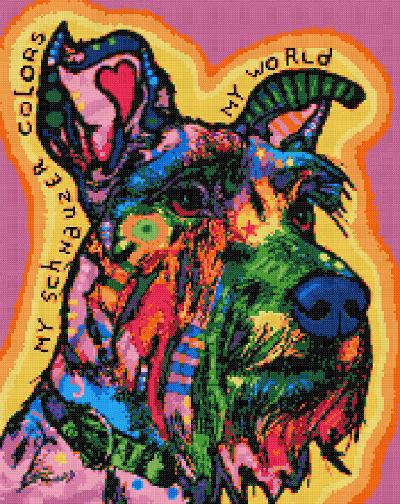 My Schnauzer (v2) modern cross stitch kit