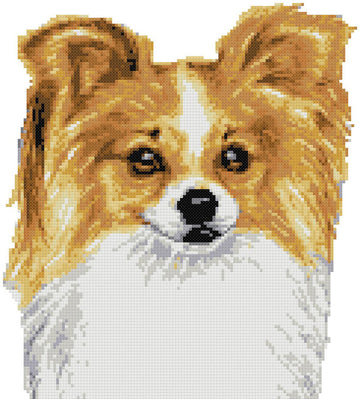 Papillon golden (v2) cross stitch kit