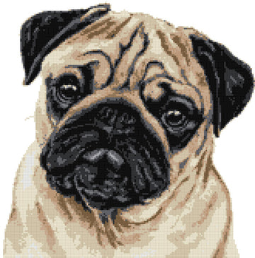 Pug (v3) cross stitch kit
