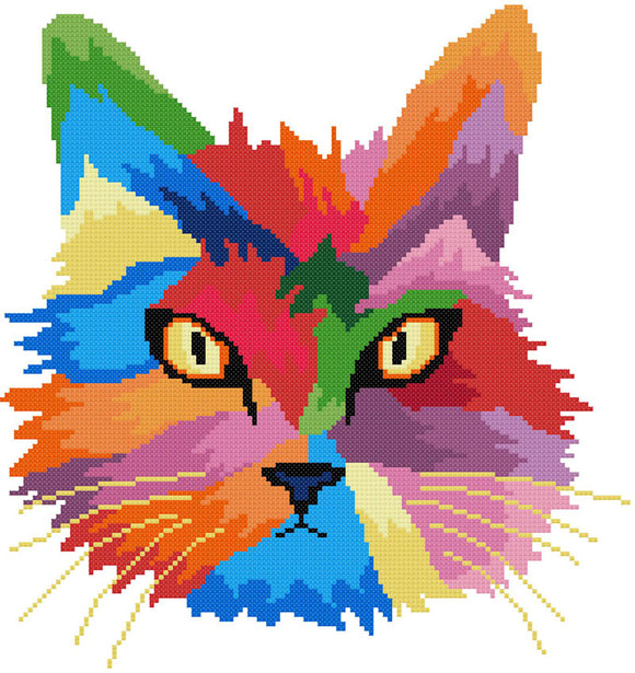 Regenbogenkatze (v3) Zählstickset