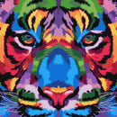 Regenbogen-Tiger-Nahaufnahme (v2) modernes Kreuzstich-Set-1