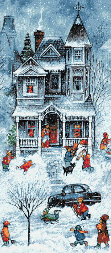 Snowy street No2 (v2) counted cross stitch kit