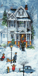 Snowy street No3 (v2) counted cross stitch kit-1